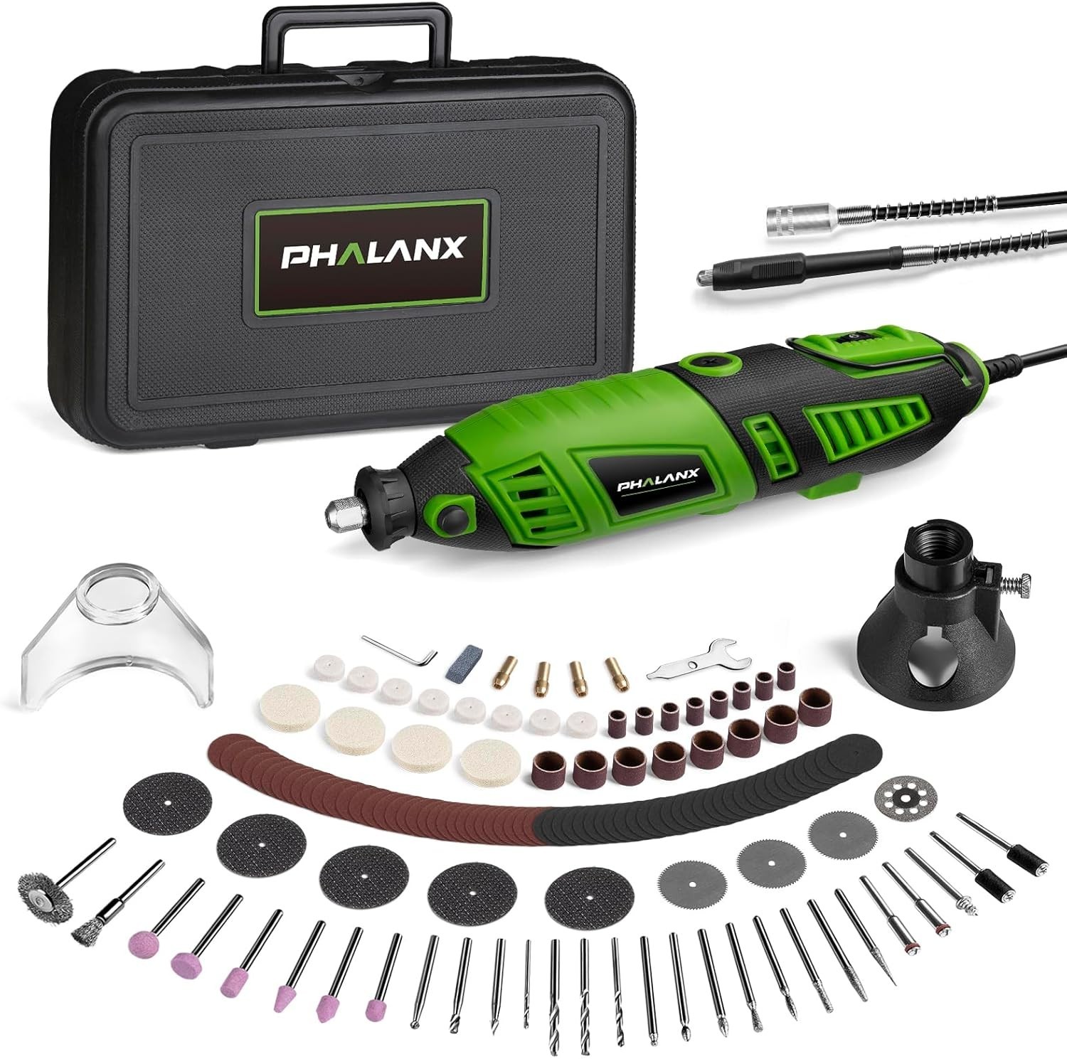 180W Rotary Tool Kit, 1.5-Amp 6 Variable Speed with Flex Shaft, 8000-32000RPM…