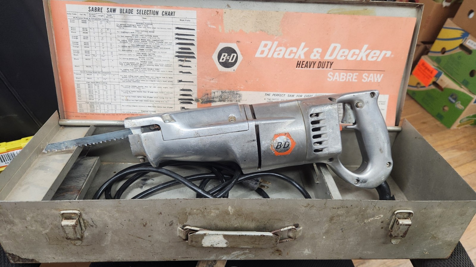 Vintage Black & Decker 3824 Type C 4-Speed Sabre Saw Metal Case USA
