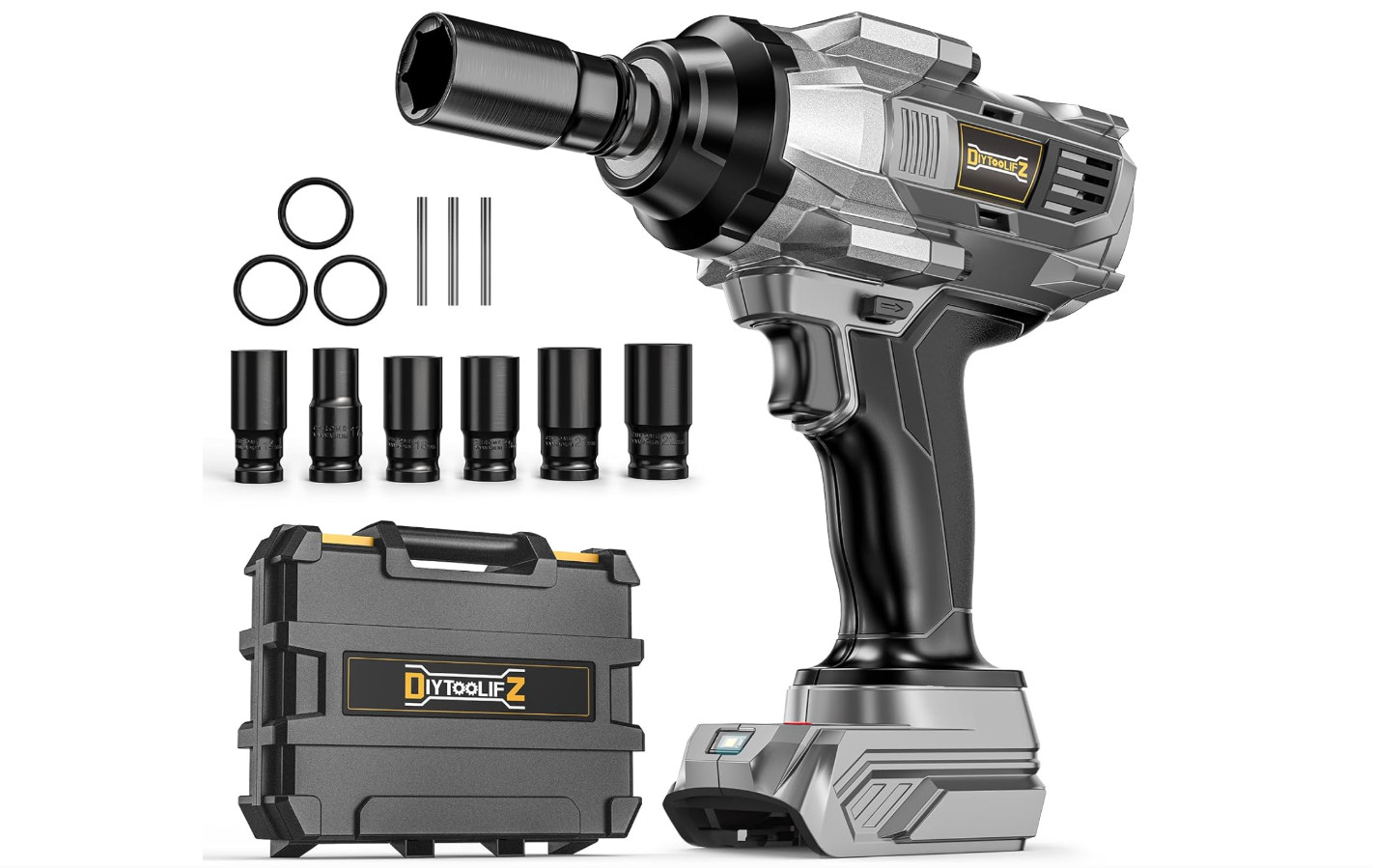Llave de impacto inalámbrica de 1/2 pulgada para batería Dewalt de 20 V