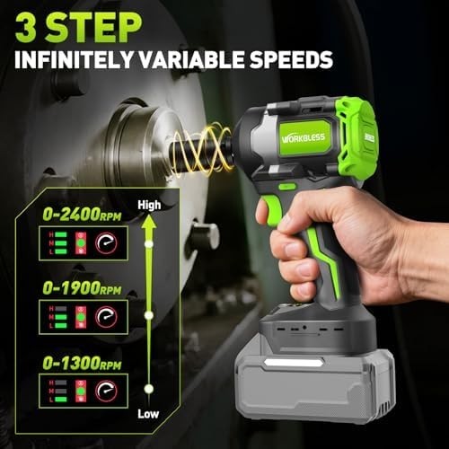 Cordless Impact Wrench 1/2 inch for Lug Nuts, 18V Brushless Power Impact Gun