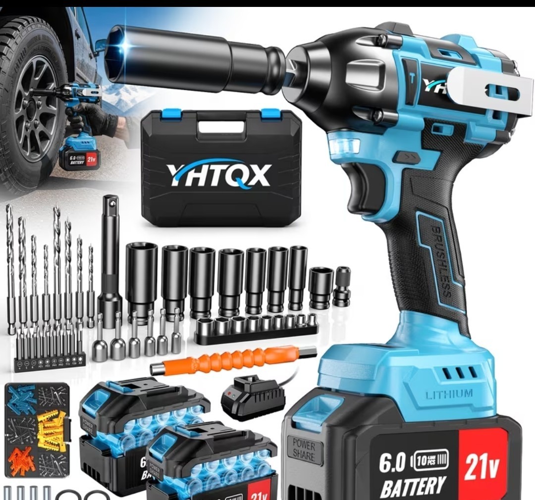 21V Brushless Impact Wrench 550N.m High Torque Cordless Impact Gun