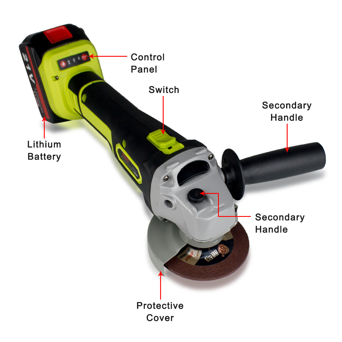 NEW Brushless 21V Angle Grinder Cordless Polishing Grinding Cutting Power Tool