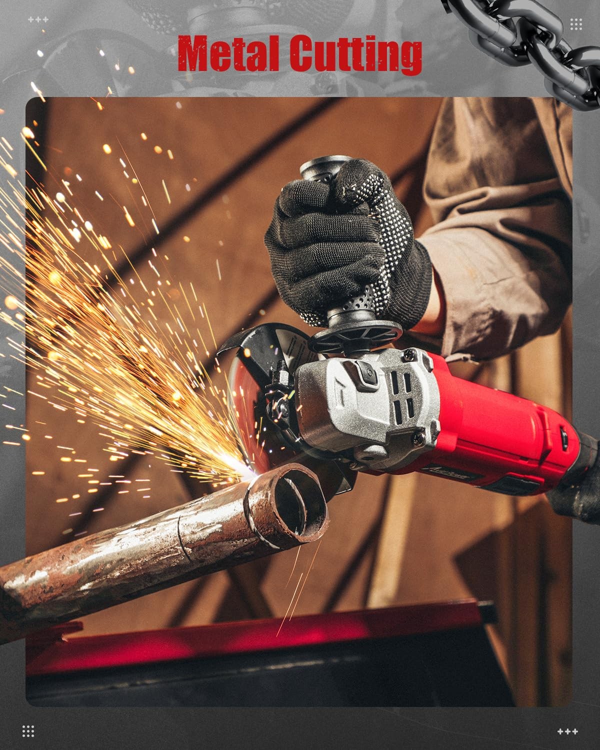 Angle Grinder 4-1/2 Inch 8.0 Amp 1000W Electric Grinder Tool 7-Variable-Speed…