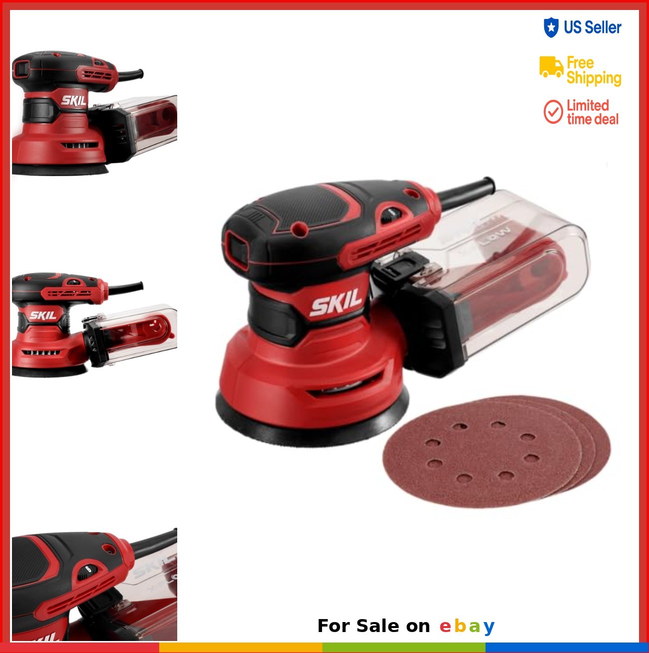 Random Orbital Sander 5 Inch 2.8 Amp Variable Speed Cyclonic Dust Box Corded