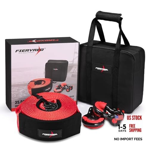 3”x 30FT Tow Straps Recovery Kit with D Ring Shackles, 35000lb Break 3&Prime; x 30FT