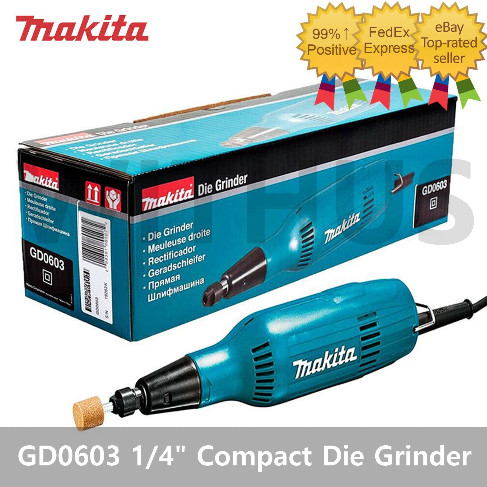 Makita GD0603 1/4&Prime; Portable Compact Die Grinder 240W 28000 RPM AC 220V