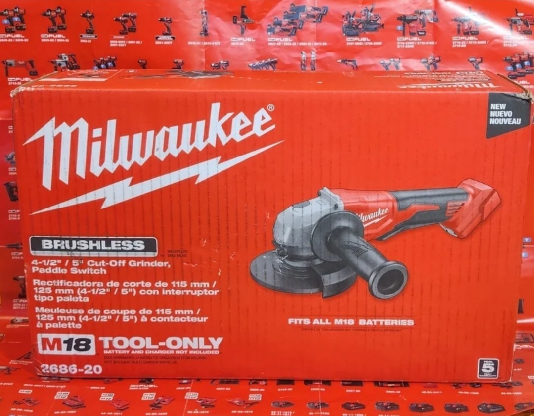 ⭐️NEW⭐️ Milwaukee M18 Brushless 4-1/2&Prime; – 5&Prime; Paddle Switch Angle Grinder 2686-20