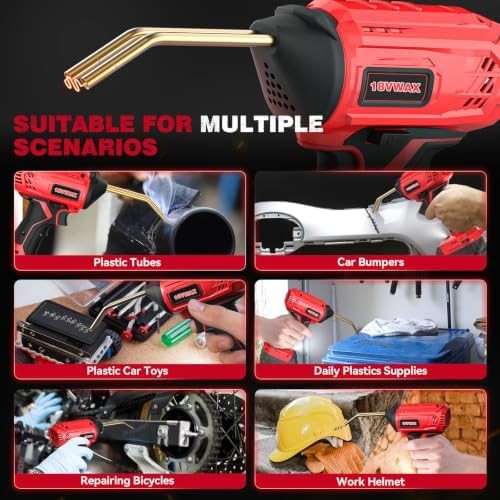 Cordless Plastic Welder for Milwaukee 18V Battery Powered, Hot Stapler Kit with