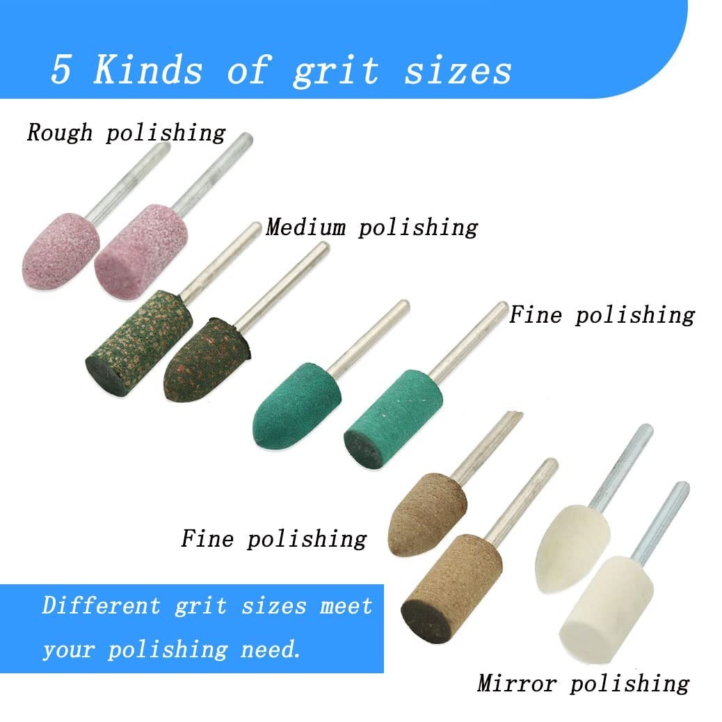 Luo Ke 100pcs Polishing Bits Buffing Wheels Set for Metal Glass Jewelry Dremel