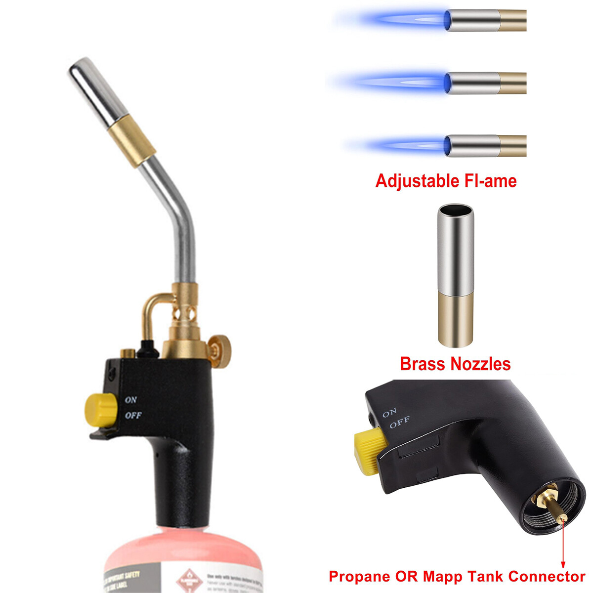 For TS8000 Trigger Start Mapp Gas Torch High Intensity Propane Torch Welding Kit