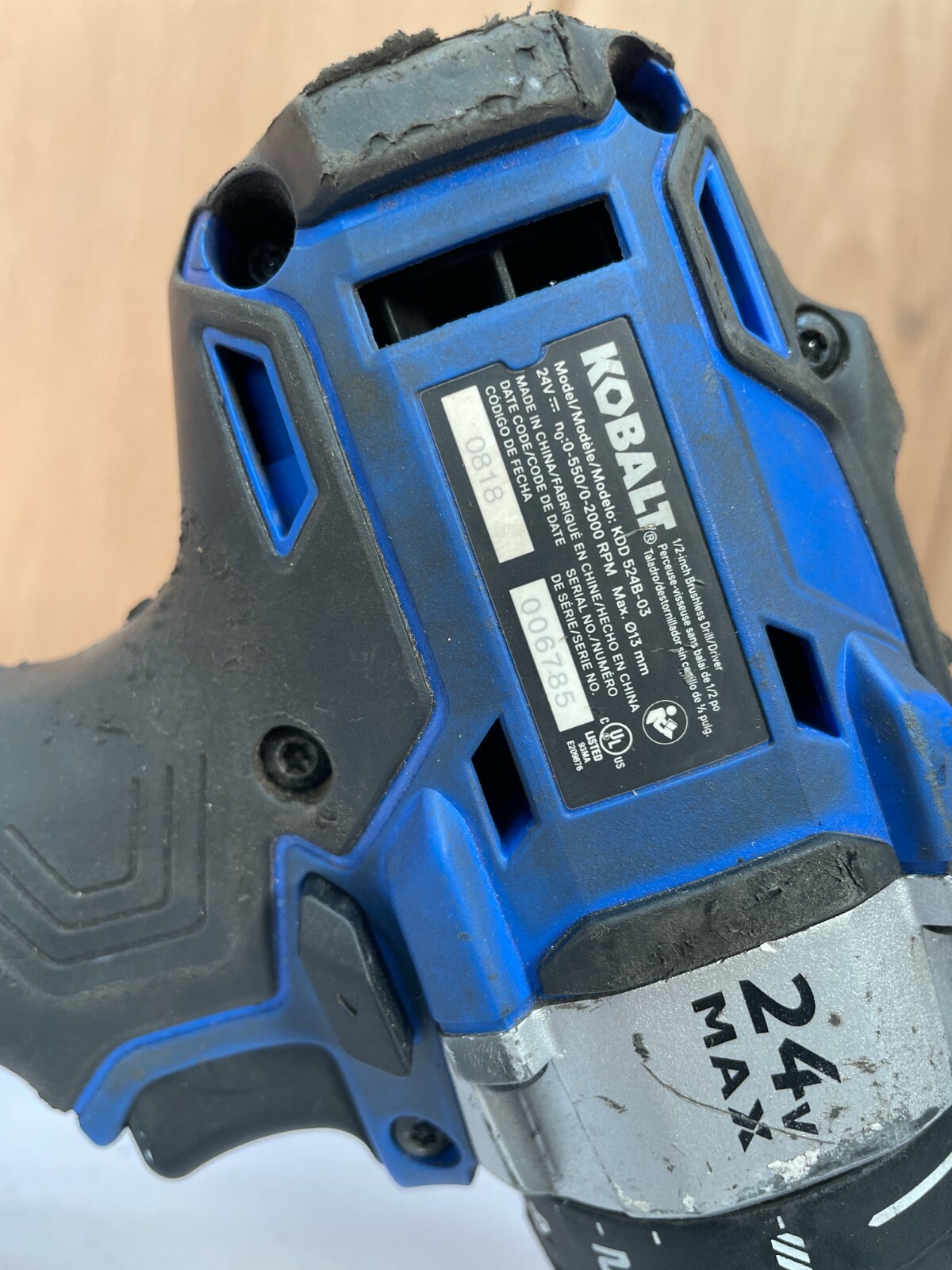 Kobalt KDD 524B-03 1/2&Prime; 24V Brushless Drill/Driver 006785 For Parts Only A44