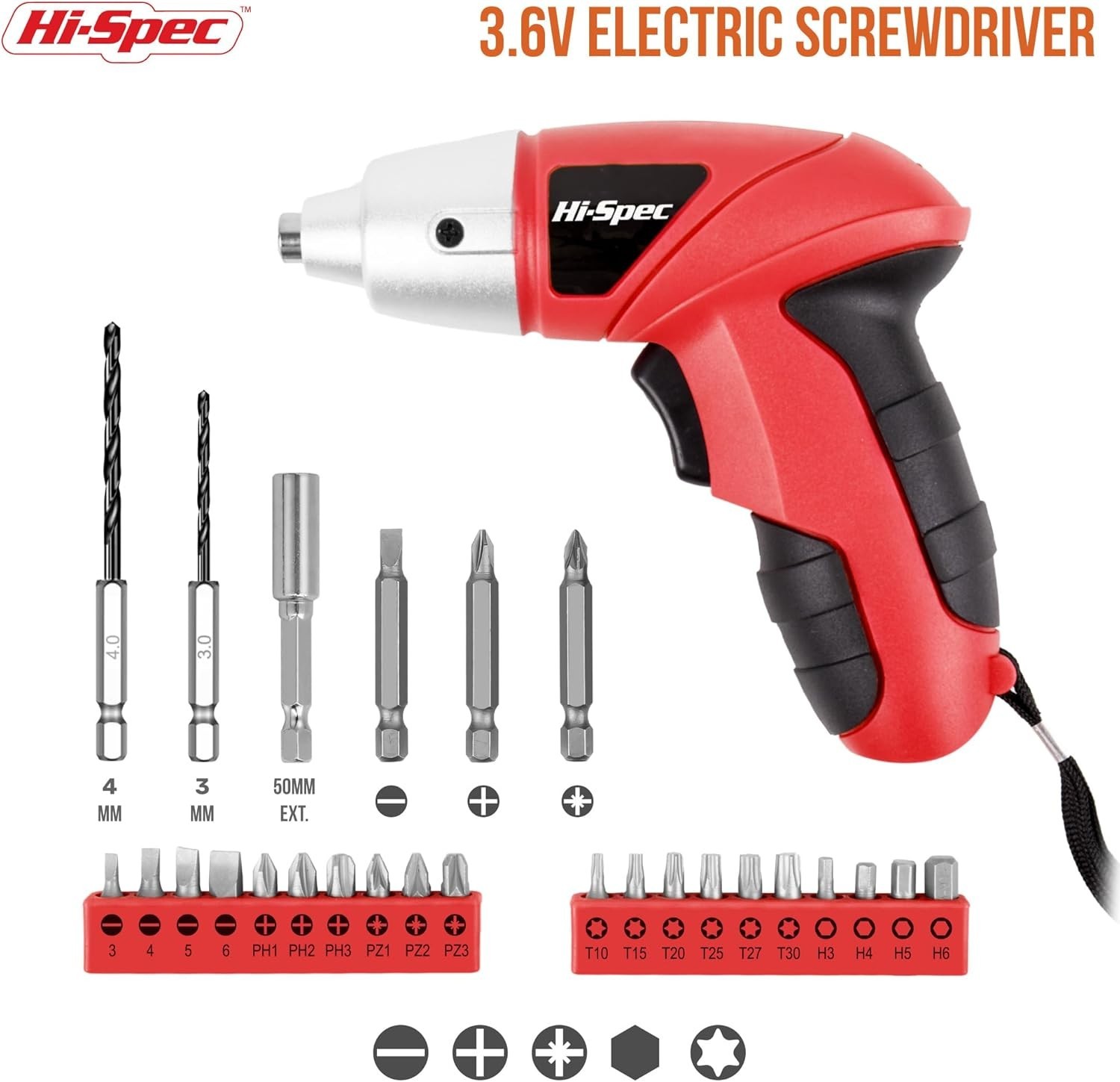 Cordless Mini Electric Screwdriver, 3.6V Rechargeable Tool for Light Duty Tasks