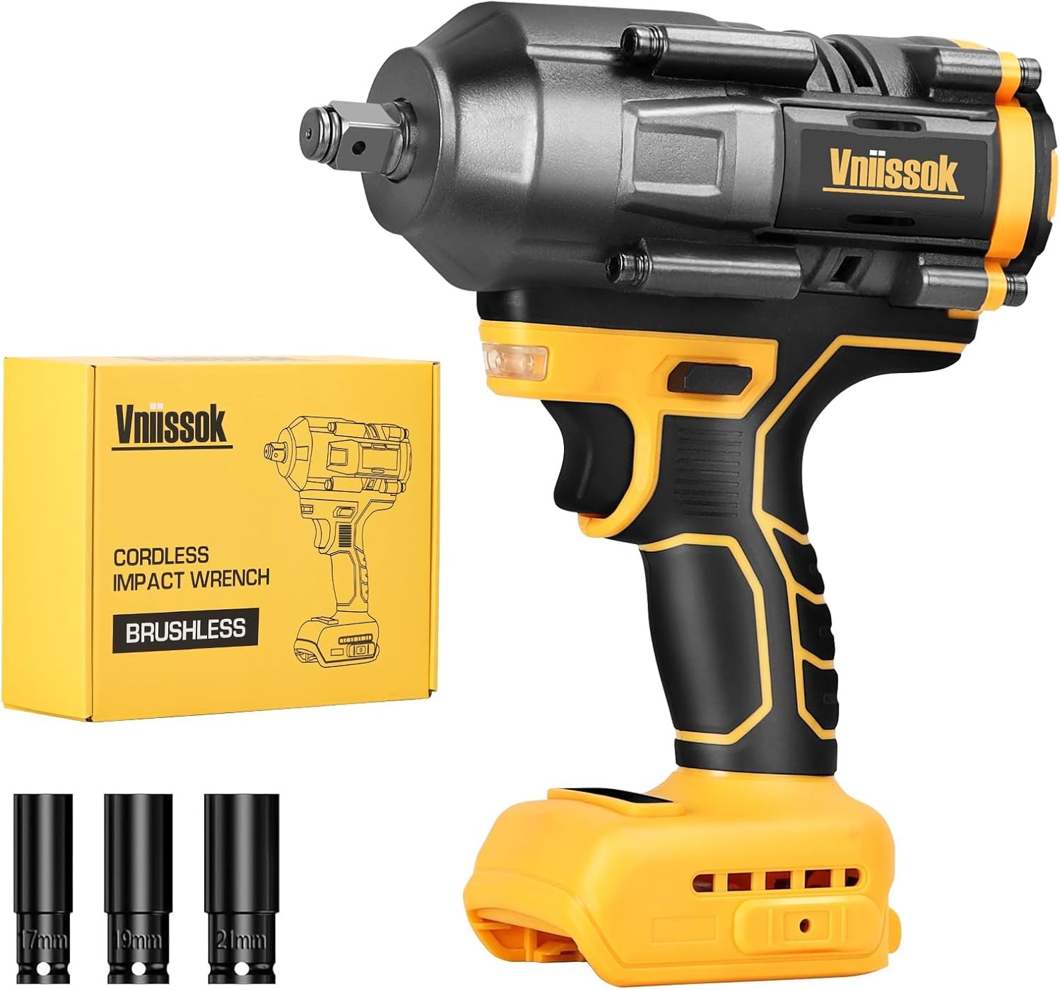 Cordless Impact Wrench 1/2 inch for Dewalt 20V Battery, 1000/1200N.m Impact Driv