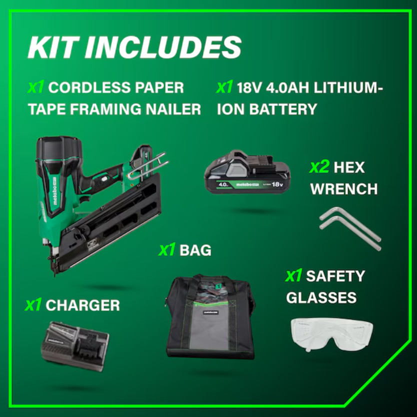 Metabo HPT MultiVolt 3-1/2&Prime; 30 -Degree Cordless Framing Nailer