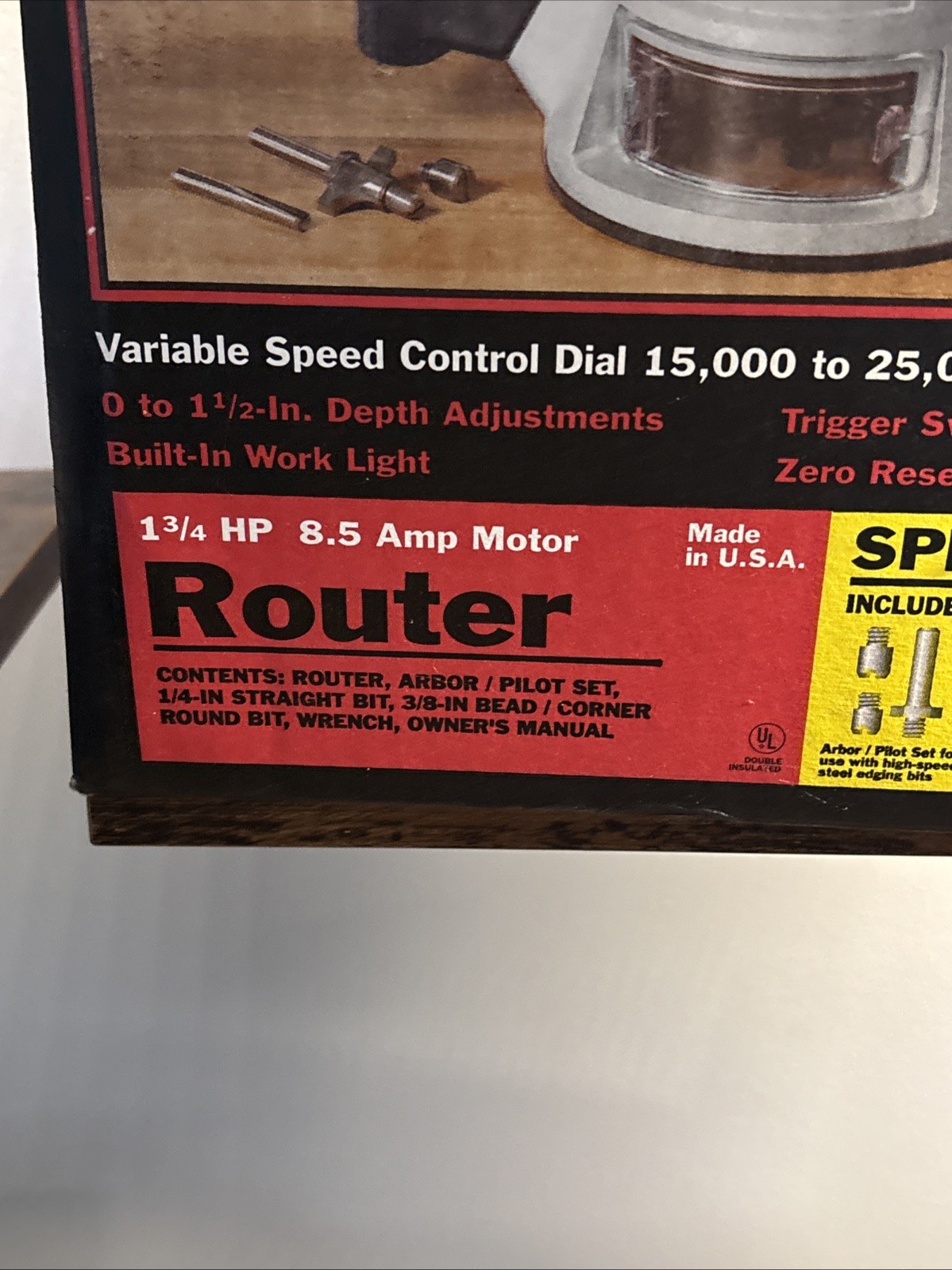 Sears Craftsman Variable Speed, 1 3/4 HP 8.5 Amp Router NIB