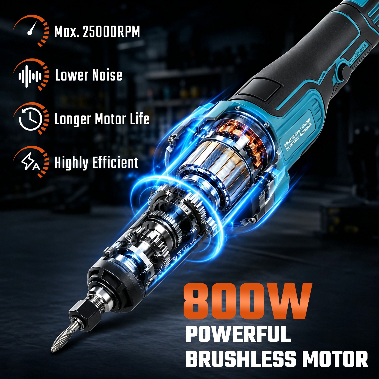 Rotary Grinding Tool 2pcs Battery 1/4 inch Die Grinder Brushless Die Grinder