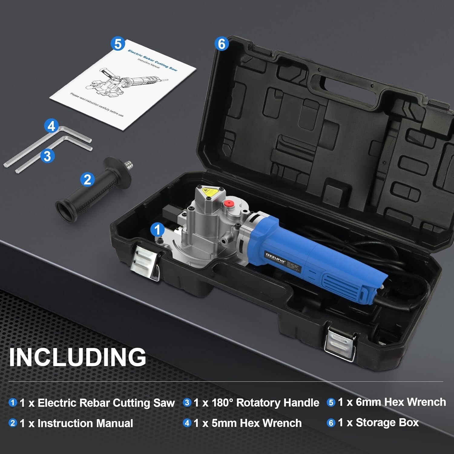 Electric Rebar Cutter 1450W Portable Cutting Saw Cutting up to 3/2In 4-40mm