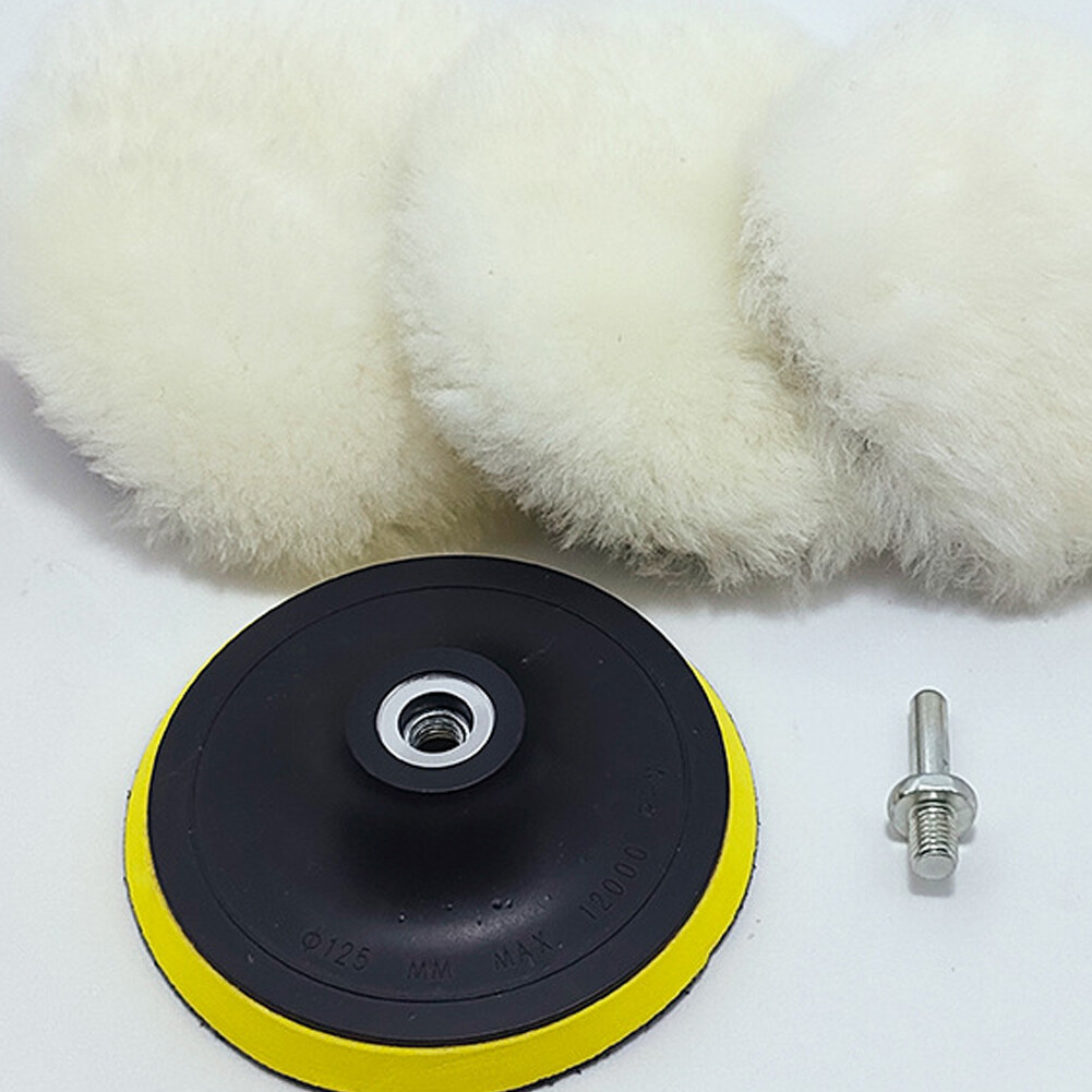 US 5-10Pc 6&Prime; Buffing Polishing Pad Wool Wheel Mop For Car Polisher Drill Adapter