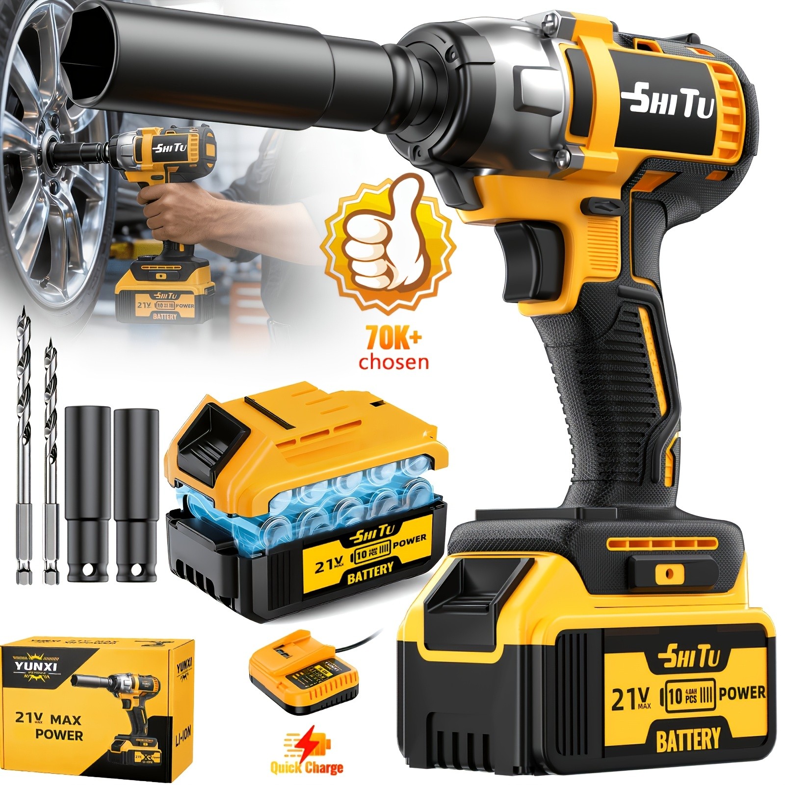 Three in one professional electric impact wrench, high torque power wrench