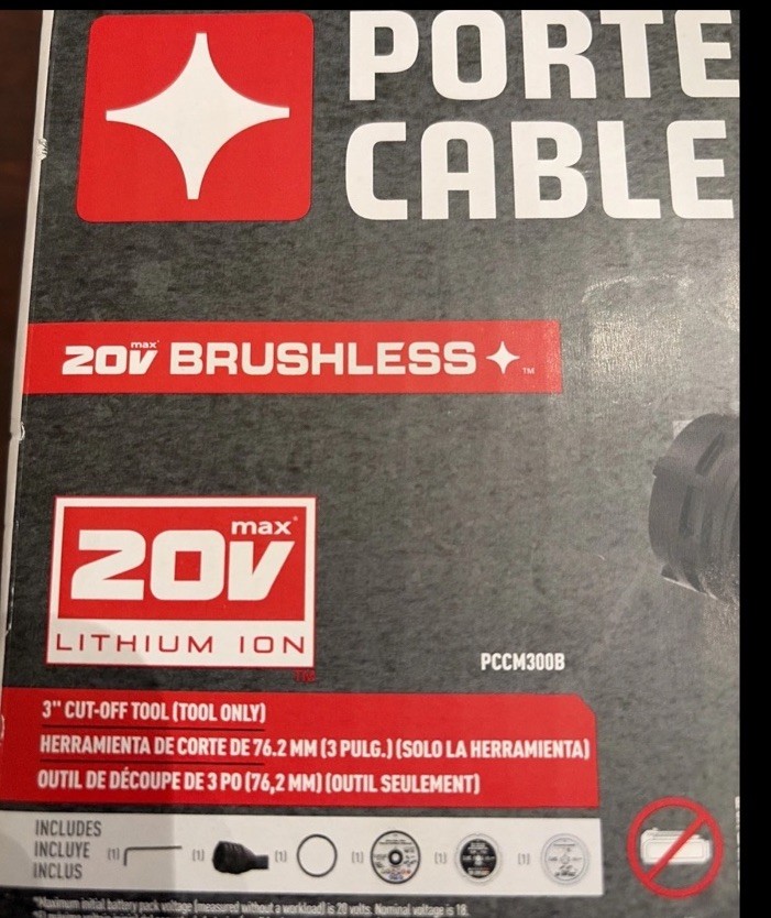 PORTER-CABLE 3” Dia 20V Brushless Cut-Off Tool PCCM300B Brand New!! Tool Only