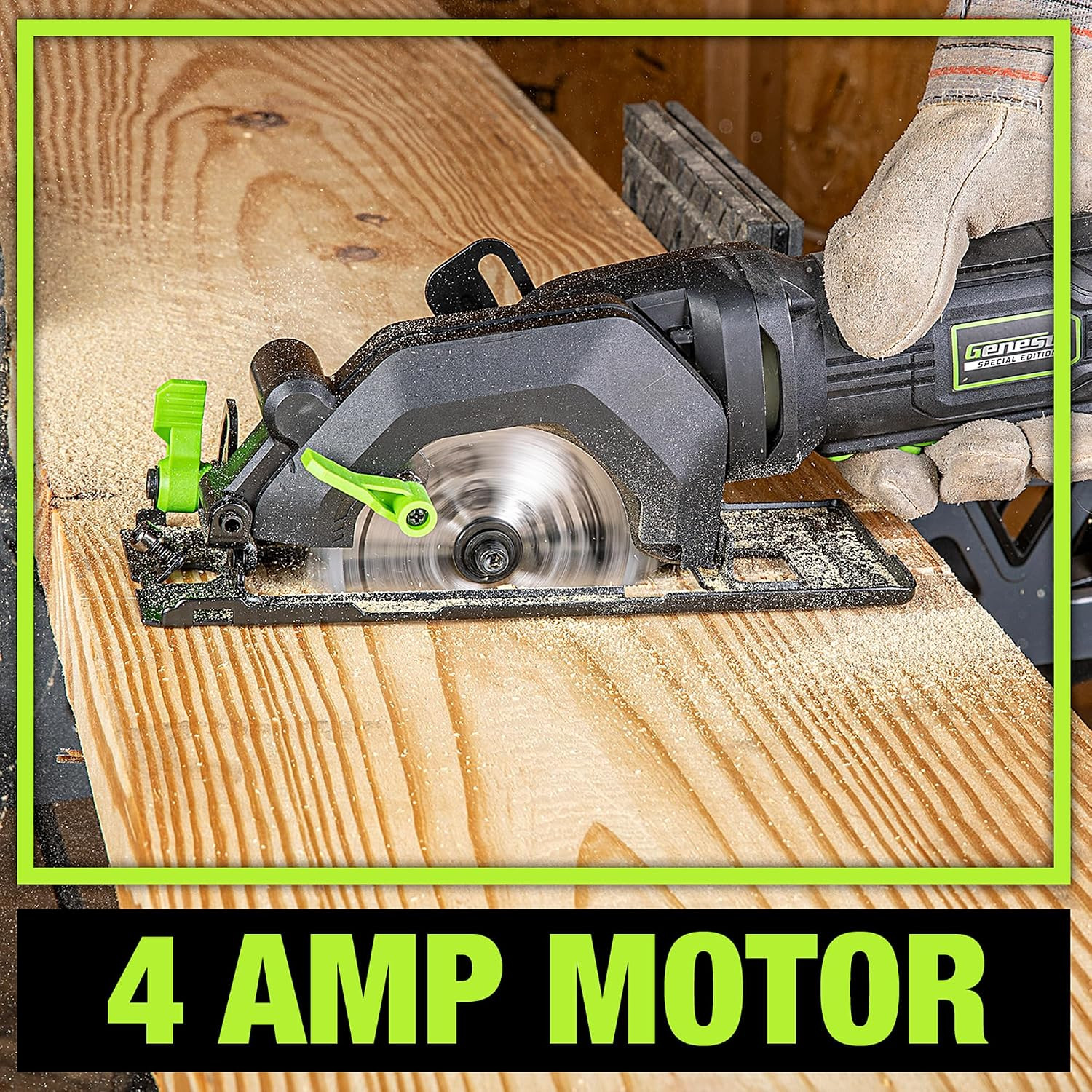 Mini Circular Saw 4.0 Amp 4-1/2&Prime; with 24T Carbide-Tipped Blade, Rip Guide, Vacuu