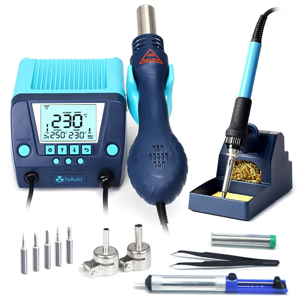 650W SMD Soldering Iron Station Hot Air Heat Gun Welding Tool Digital Display