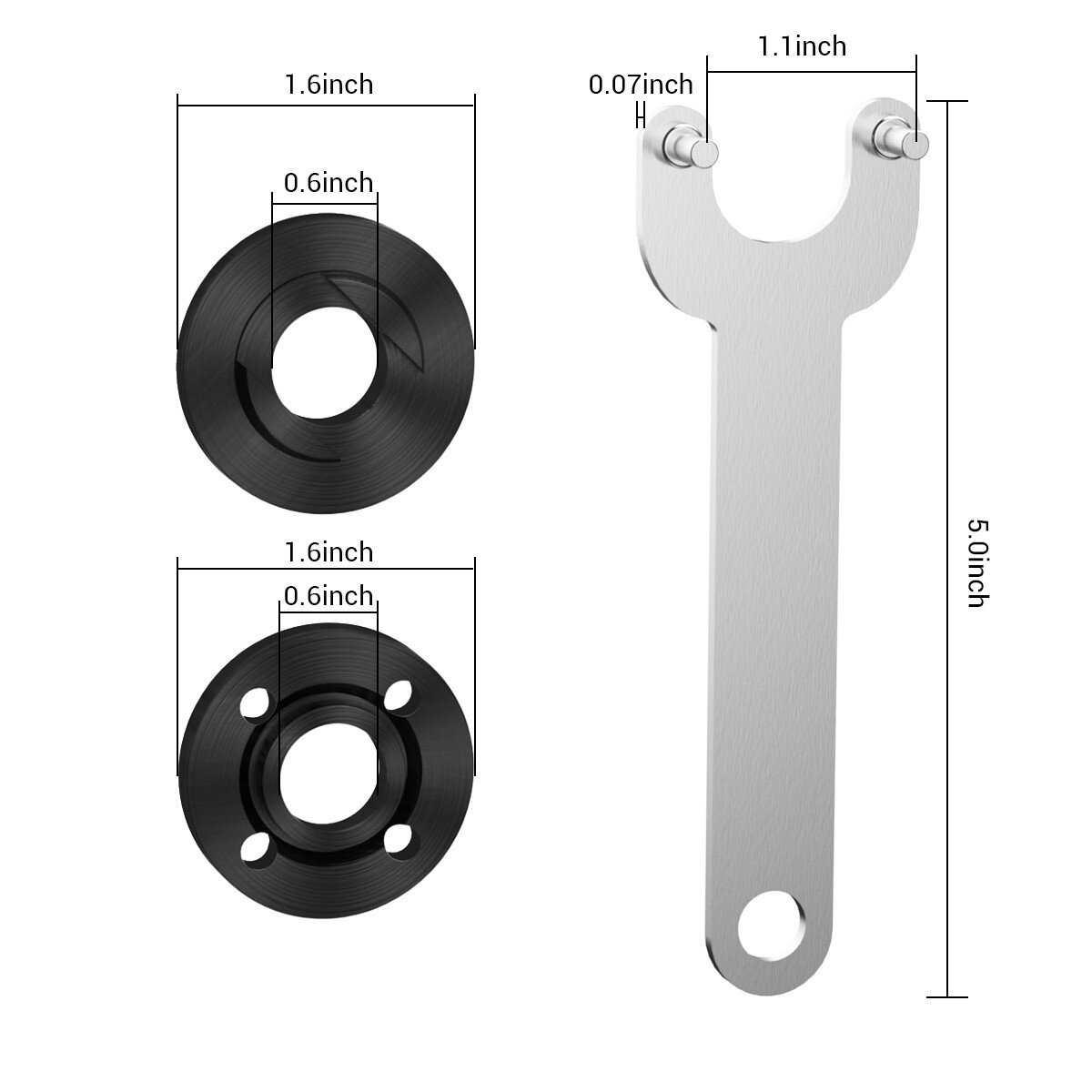 5/8&Prime;-11 Angle Grinder Spanner Wrench Flange Lock Nut Set For Dewalt Milwaukee US