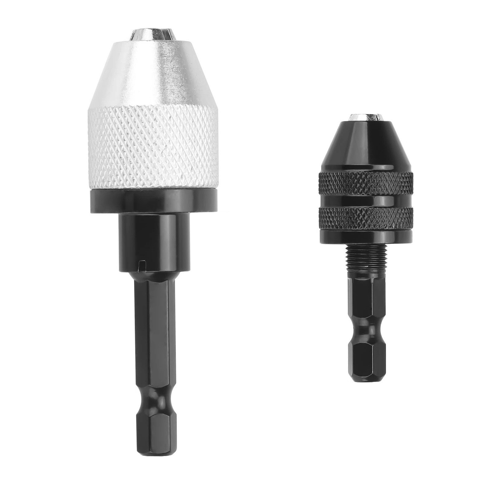 2x Keyless Chuck Converter 1/4&Prime; Hex Shank High Quality For Drill Adapter Tool