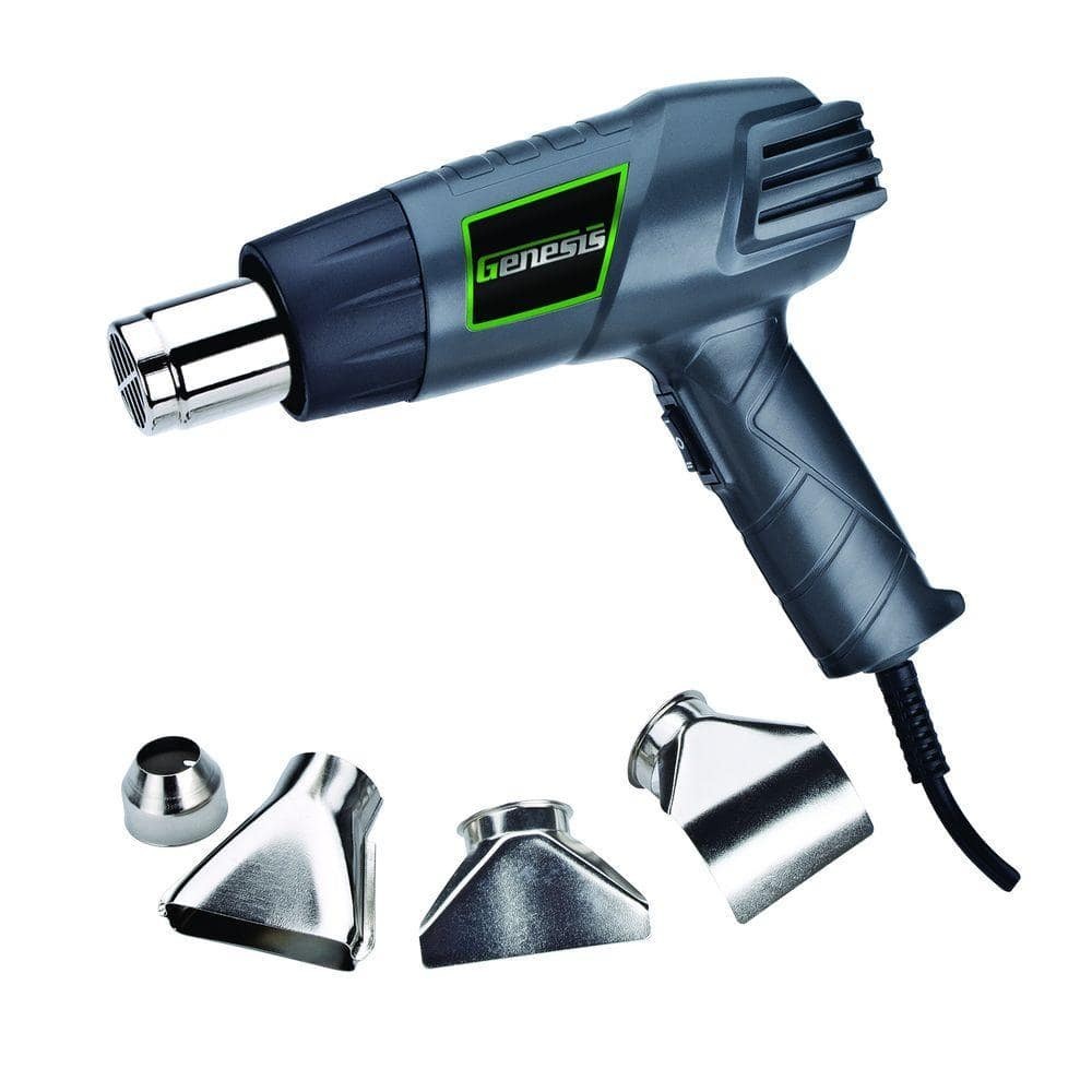 12.5 Amp Dual Temperature Heat Gun Kit 572F 1000F with 4 Nozzles