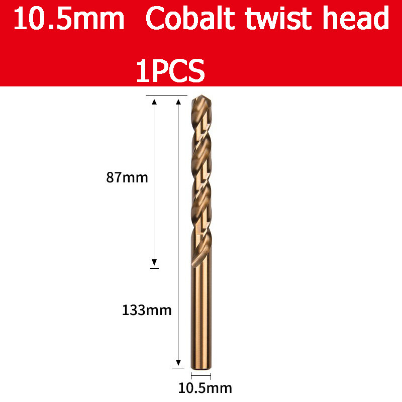 10.5mm Cobalt twist head Hss Twist Drill Bits With Straight Shank