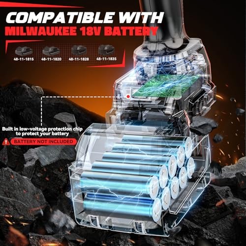 Cordless Impact Wrench 1/2 750ft-lbs Compatible with Milwaukee 18V (Bartool)