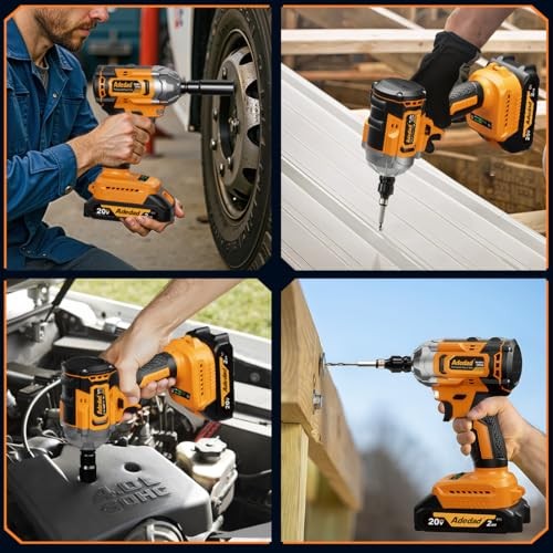 Brushless Impact Wrench 3-in-1 500N.m (369Ft-lbs) Torque 500N.m-2 Batteries