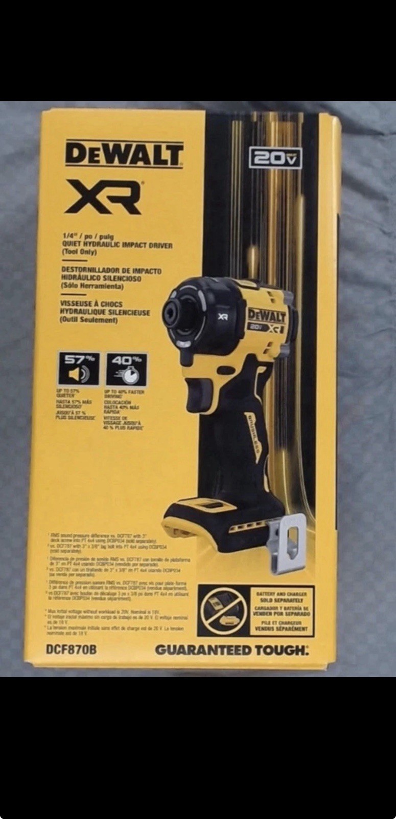 Dewalt DCF870B 20V Max XR 1/4&Prime; Impact Driver With DCB2108C 8ah Battery/Charger