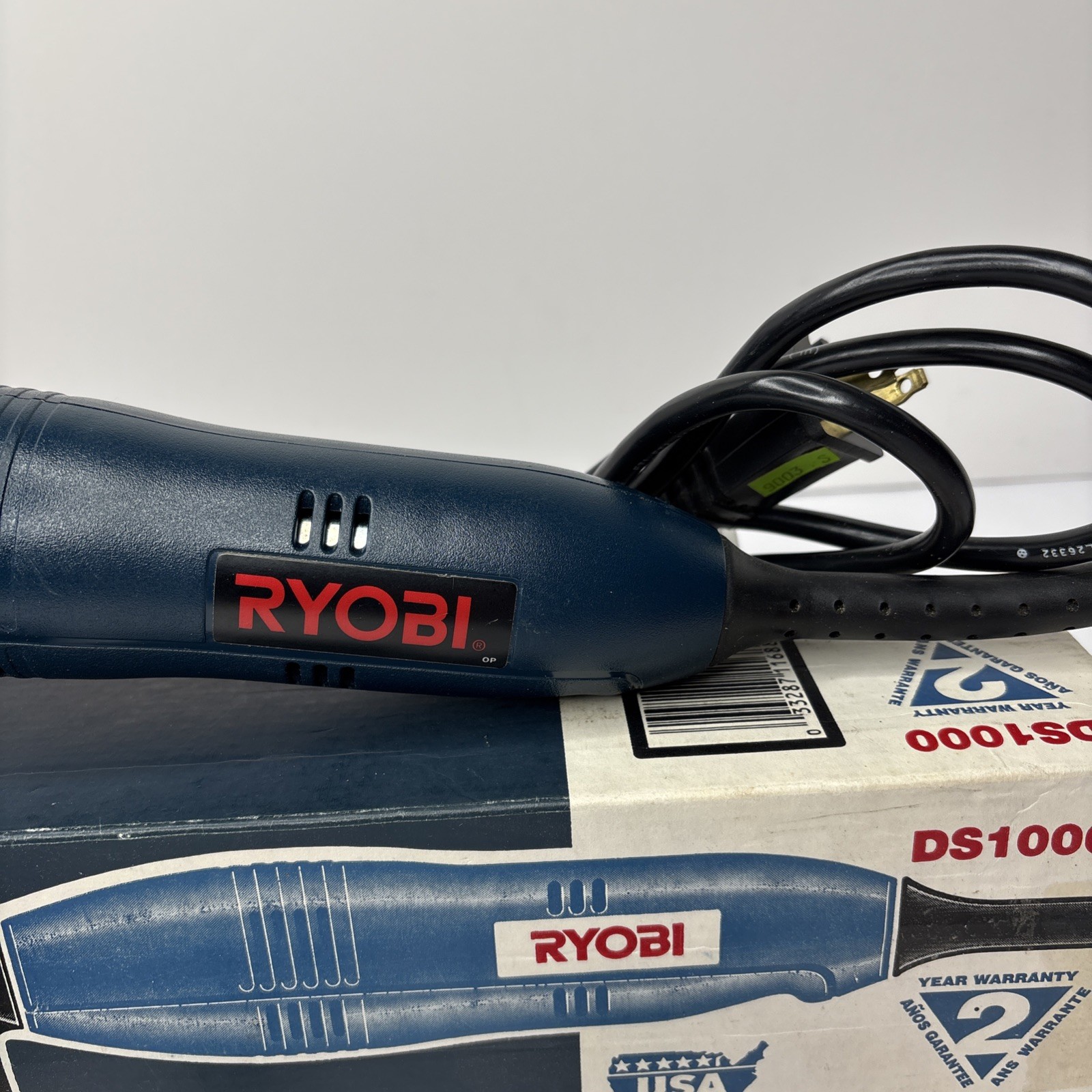 Ryobi DS-1000 Detail Sander In Original Box w/Pads Tested & Working