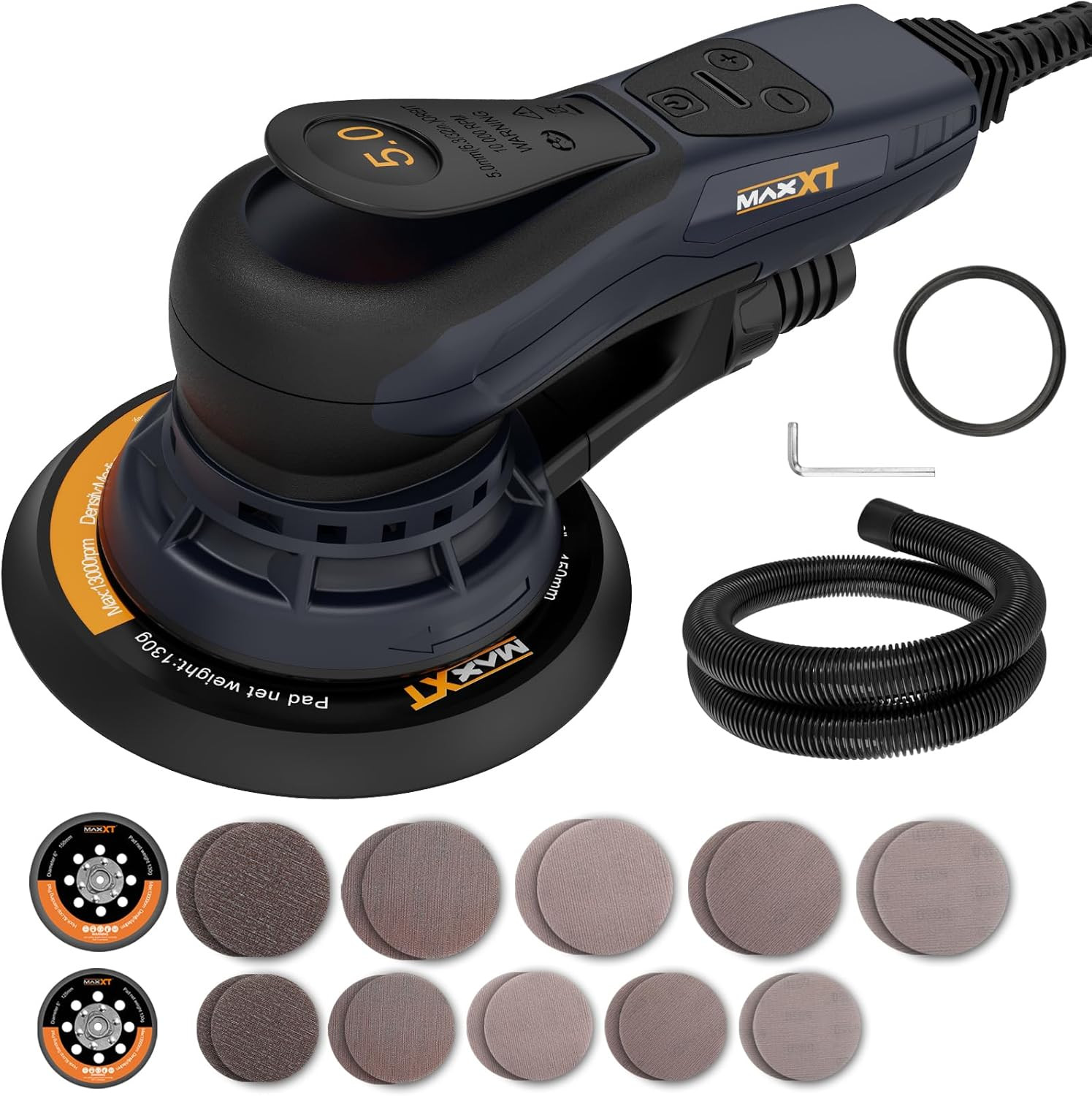 Electric 5Mm Random Orbital Sander, Palm Sander with Brushless Motor, 5/6Inch Sa