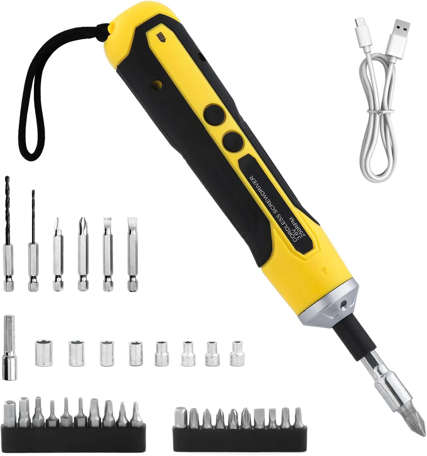 3.6V Electric Screwdriver Cordless with USB Charging, LED Light | 3.5N.M Torque,