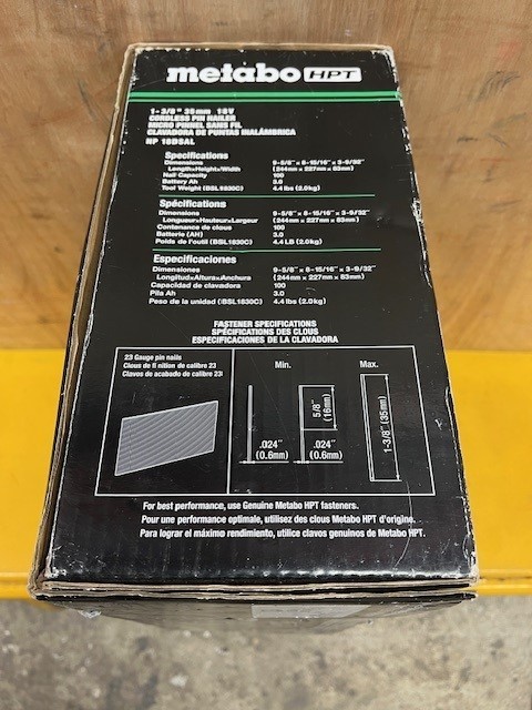 Metabo HPT 18V 23GA 1-3/8&Prime; Cordless Pin Nailer Kit 3.0Ah
