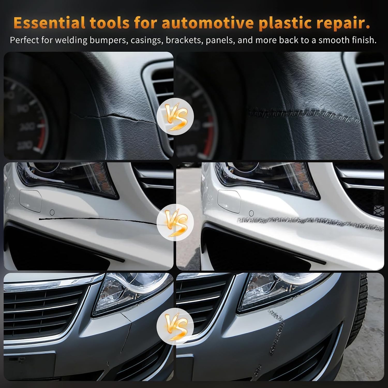 Plastic Welder Kit with Staples for Car Bumper Repair Portable DIY Tool