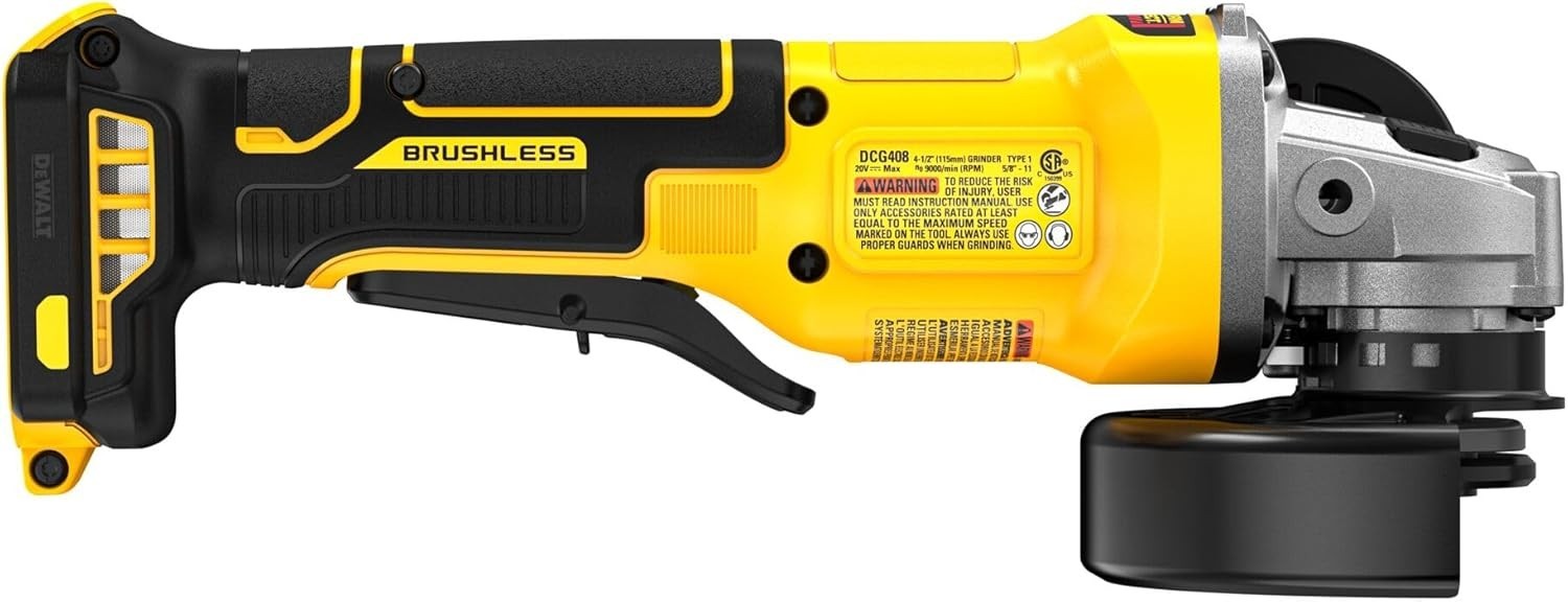 DEWALT DCG408B 20V MAX Angle Grinder 4 1/2&Prime; Brushless Paddle-Switch Tool