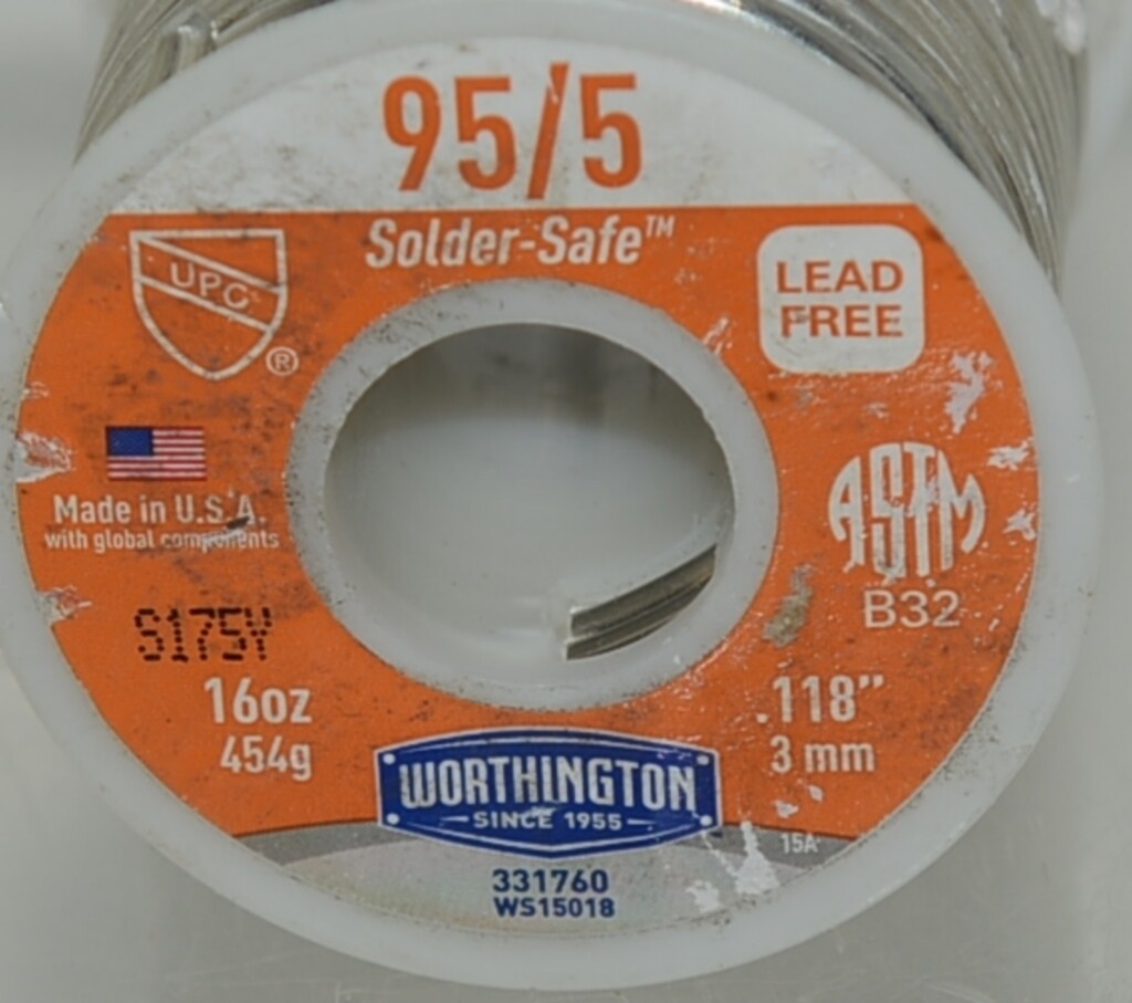 Worthington 331760 Solder Safe 95/5 Lead Free 1 Pound Roll