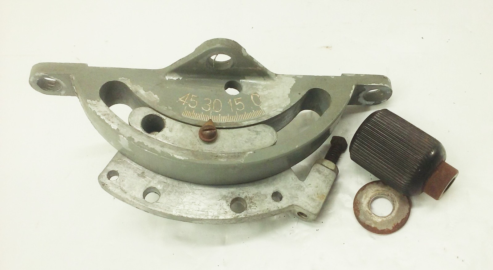 Vtg Atlas 9360 10&Prime; band saw Trunnion & segment w/ knob, blade guide assembly