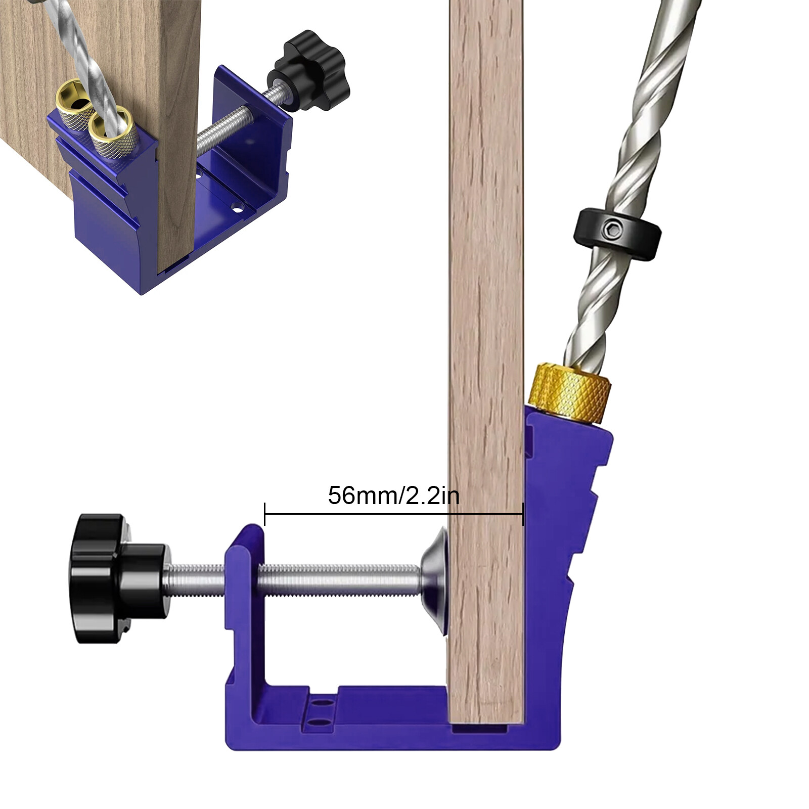 37Pcs Pocket Hole Screw Jig 15 Degrees Dowel Drill Joinery Kit Woodwork Tool