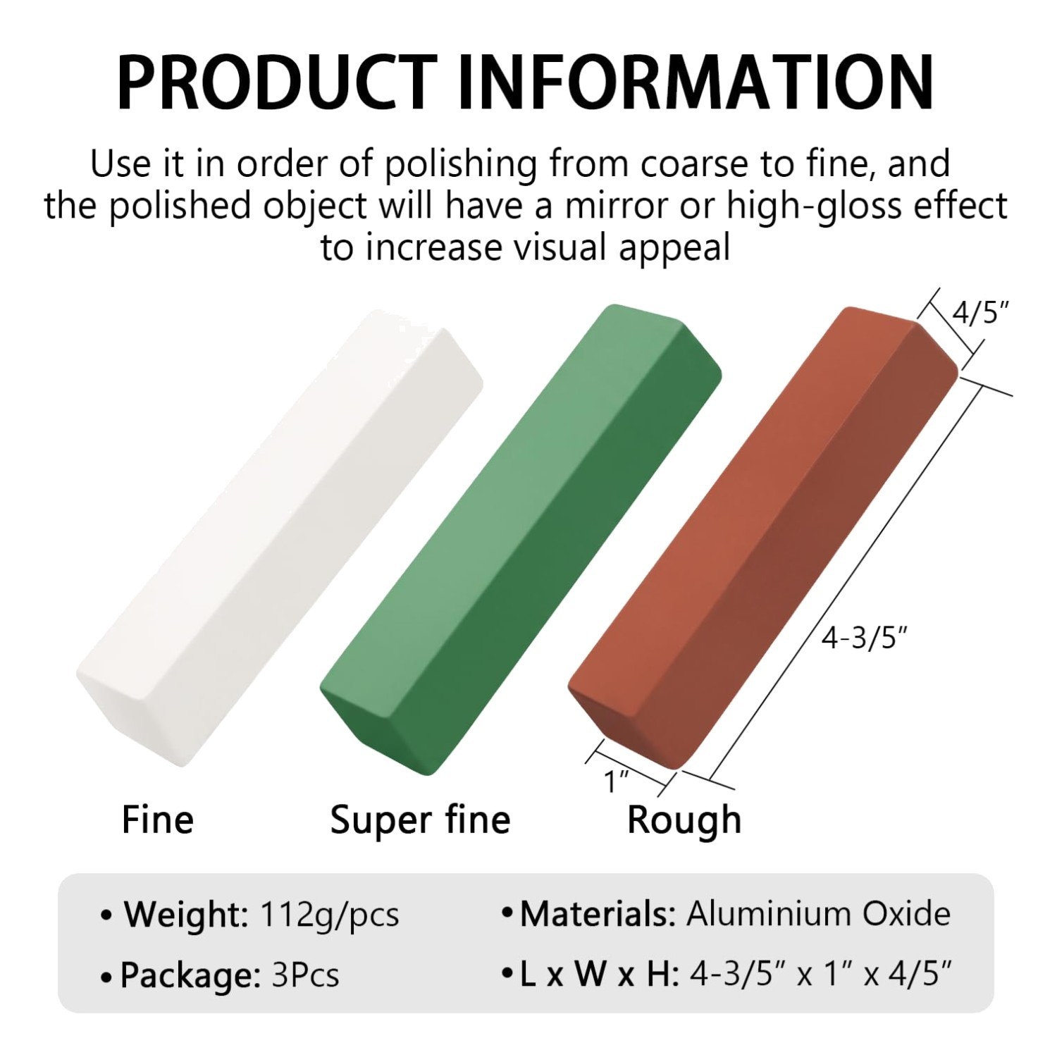 Metal Polishing Compounds Set – Coarse/Fine/Medium – 3 Pack
