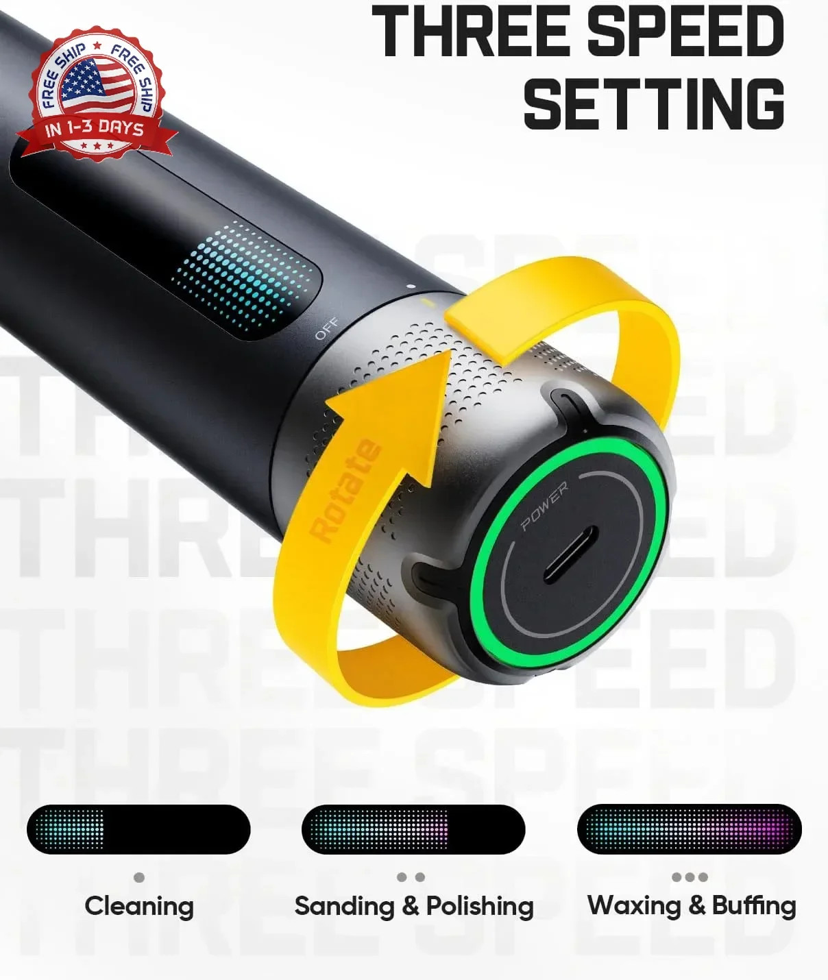 P10 Pro Mini Car Buffer Polisher, 4000mAh Cordless Rotary Car Polisher W