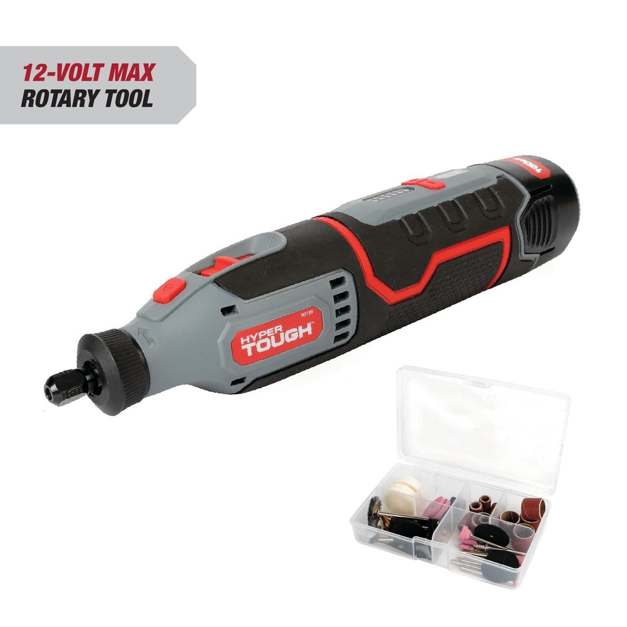 Hyper Tough 12V Max Cordless Rotary Tool 40pc Kit 5,000-35,000 RPM Li-Ion 80199