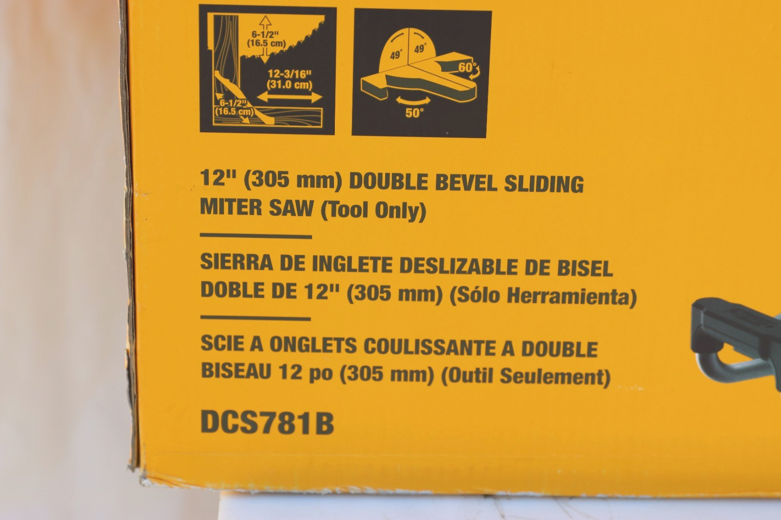 FOR PARTS DEWALT 60V 12 in. Cordless Sliding Miter Saw (DCS781B) tool only