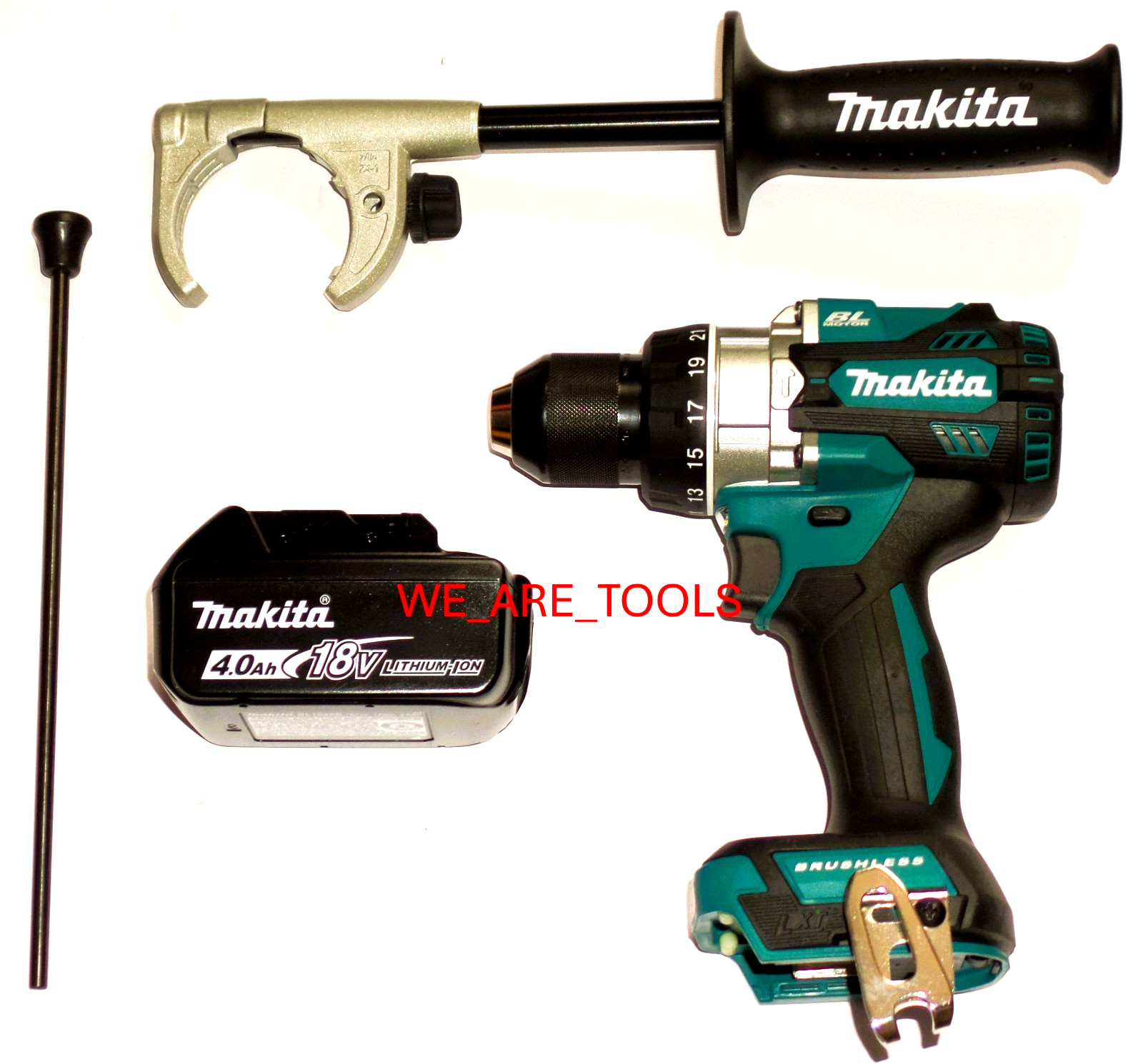 New Makita 18V XPH14 Cordless Brushless 1/2 Hammer Drill, 1) BL1840B 4.0 Battery