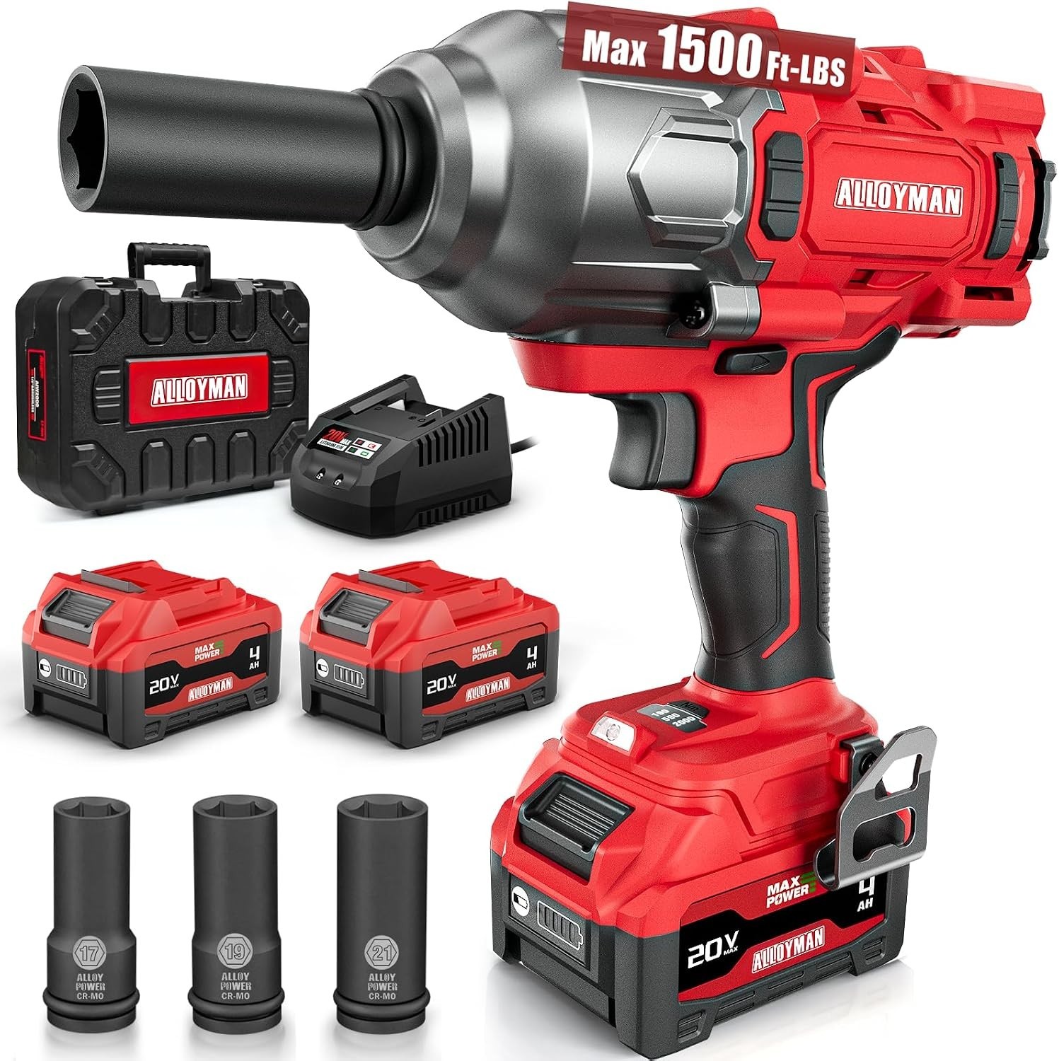 Cordless Impact Wrench 1500 FT-LBS2000N.M,1/2&Prime; High Torque | Brushless Impact…