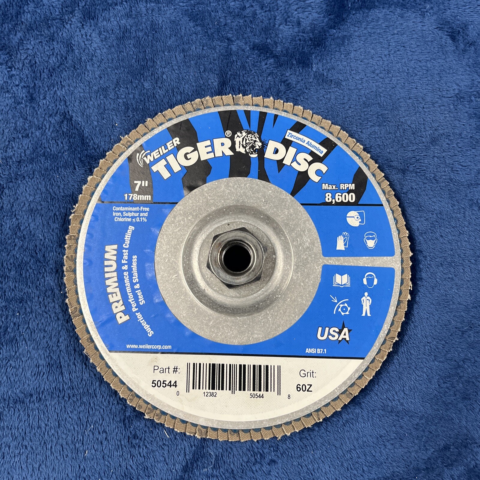 Weiler Tiger Flapper Disc 7in. 60 grit 8600 RPM