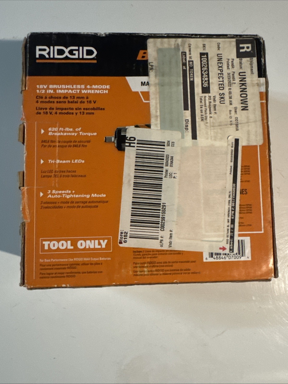 RIDGID R86011B 18V 1/2 inch 4 Mode Impact Wrench
